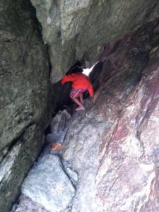 exploring caves in Wales